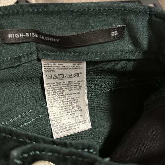 High rise green velvet pants - Picture 5 of 5